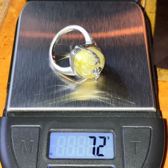 Natural Connemara Marble Sterling Silver Claddagh Ring Size 7 - Picture 9 of 9